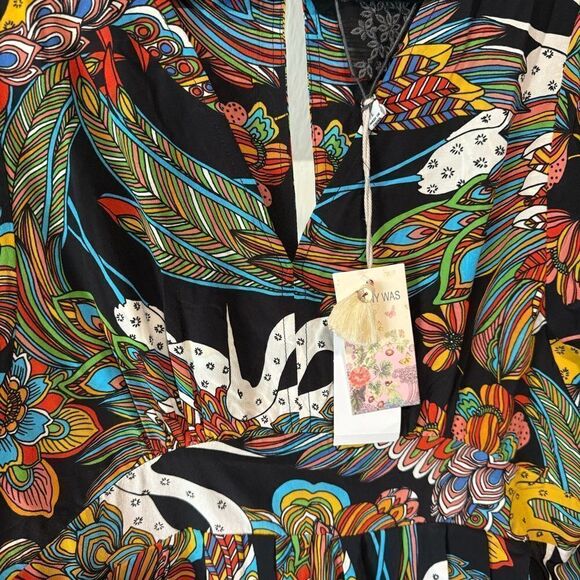 Revolve Johnny Was NWT Gardenia Floral Silk Midi Dress Size L - Picture 11 of 11